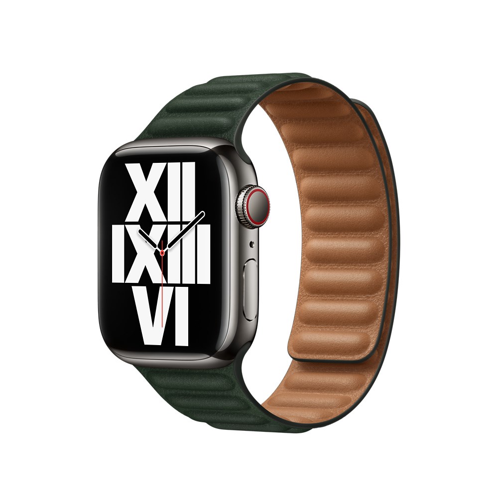 "Buy Online  Apple - 41mm Sequoia Green Leather Link - S/M Watches"
