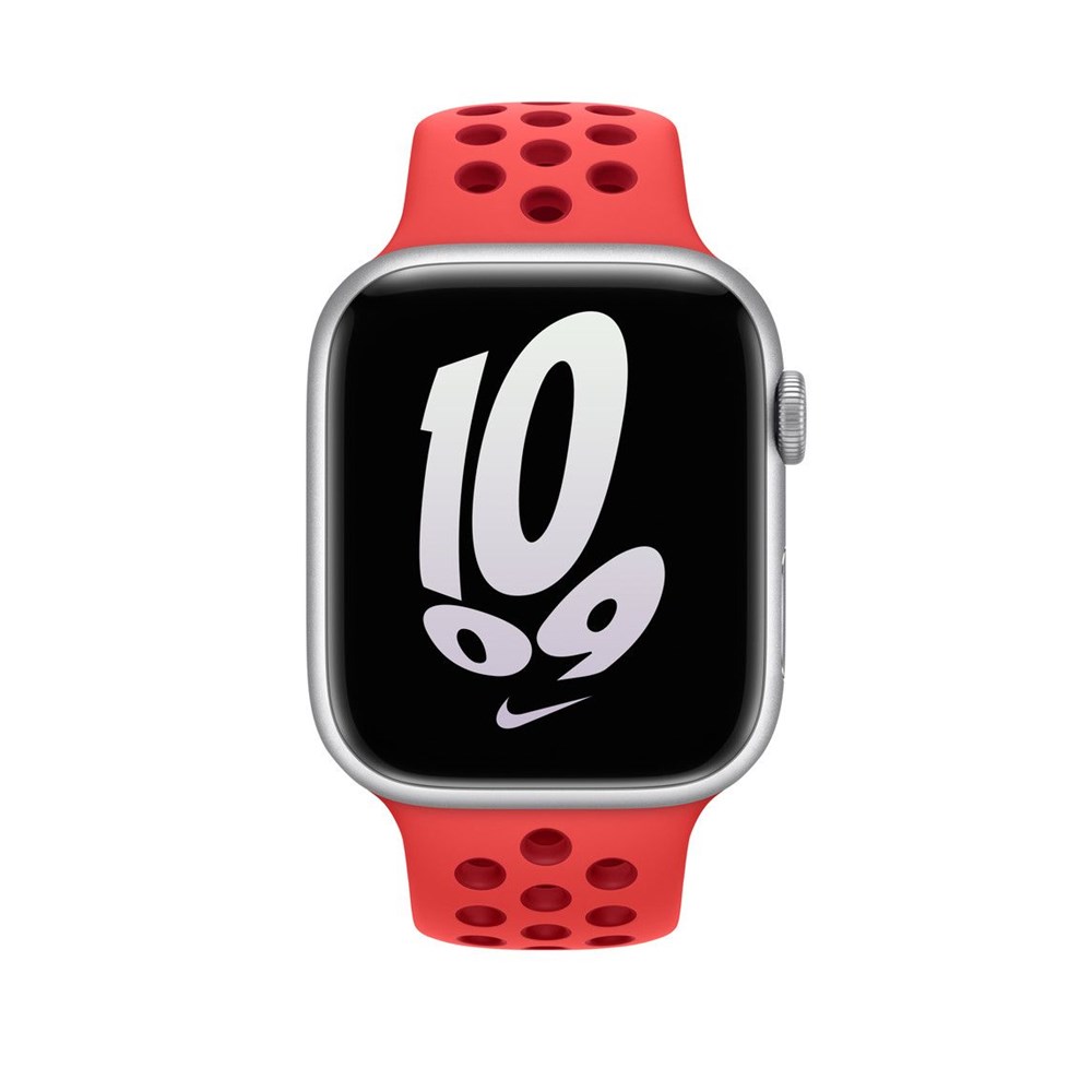 "Buy Online  Apple 45mm Bright Crimson/Gym Red Nike Sport Band Watches"