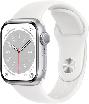 Apple Watch Series 8 GPS + Cellular 41mm Silver Aluminium Case with White Sport Band - Regular MP4A3AE/A
