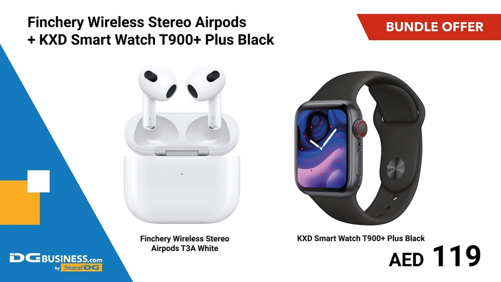 "Buy Online  Finchery Wireless Stereo Airpods T3A White+KXD SmartWatch T900+ Plus Black Mobile Accessories"