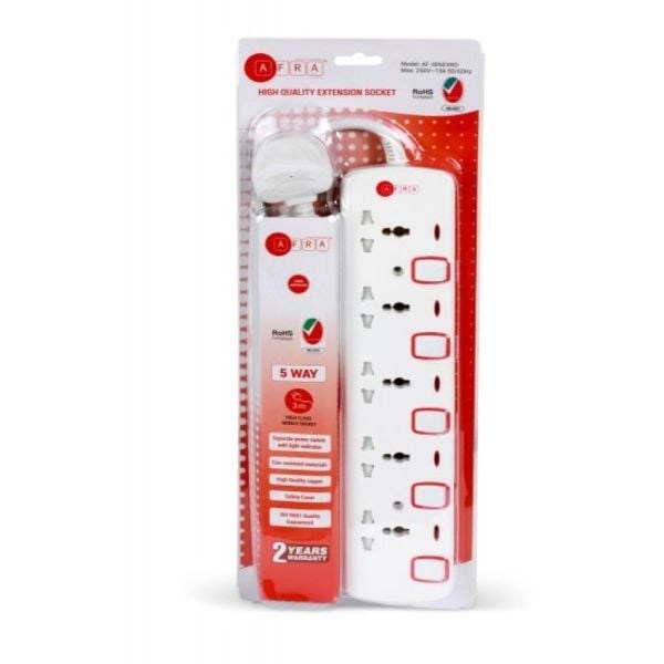 "Buy Online  Afra AF-005EXRD 5 Way Extension Cord Audio and Video"
