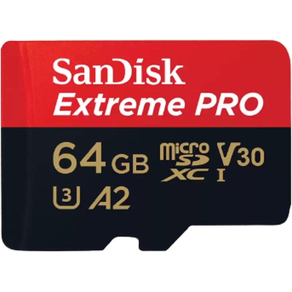 "Buy Online  Sandisk Memory Card Extreme Pro MicroSDXC UHS I 64GB Red/Black SDSQXCU-064G-GN6MA Camera Accessories"