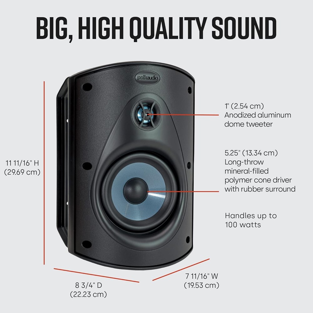 "Buy Online  Polk Audio ATRIUM6 Outdoor Speaker Black (Pair) Audio and Video"