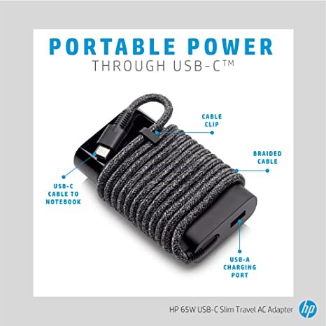 "Buy Online  HP 65W USB-C Slim Power Adapter EURO Accessories"
