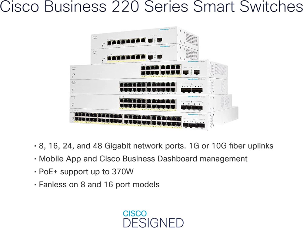 "Buy Online  Cisco CBS220 Smart 16-port GEI 2x1G SFP Networking"