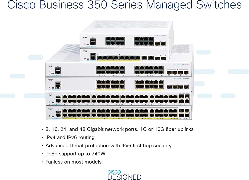 "Buy Online  Cisco CBS350 Managed 8-port GEI Full PoEI Ext PSI 2x1G Combo Networking"