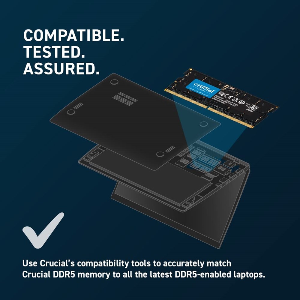 "Buy Online  Crucial 32GB Kit (2x16GB) DDR5-4800 SODIMM CL40 (16Gbit) Peripherals"