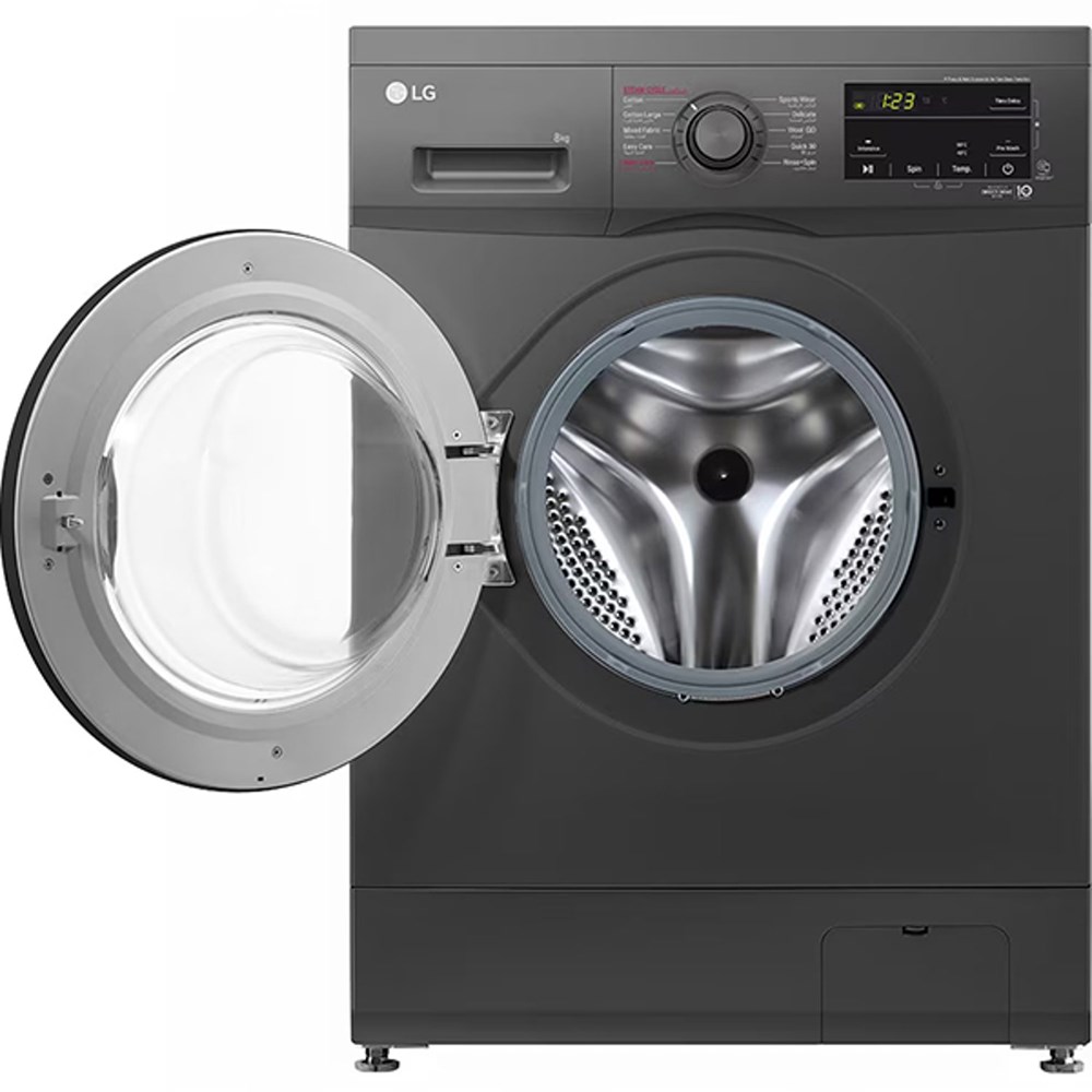 "Buy Online  LG 2023 8kg Front Load Washing Machine| Black Home Appliances"