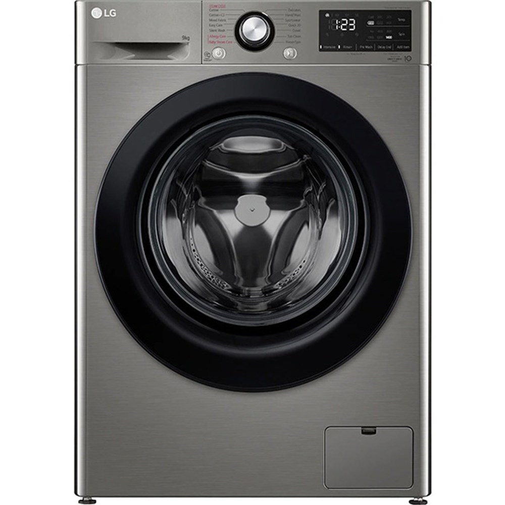 "Buy Online  LG 9kg Front Load Front Load Washing Machine| Direct Drive Motor 1400 RPM 14 Programmers Silver Home Appliances"