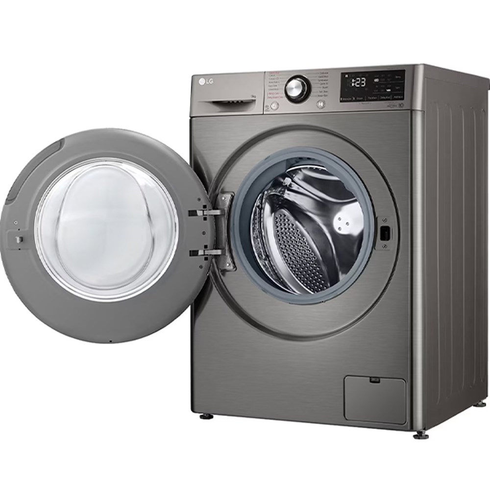 "Buy Online  LG 9kg Front Load Front Load Washing Machine| Direct Drive Motor 1400 RPM 14 Programmers Silver Home Appliances"