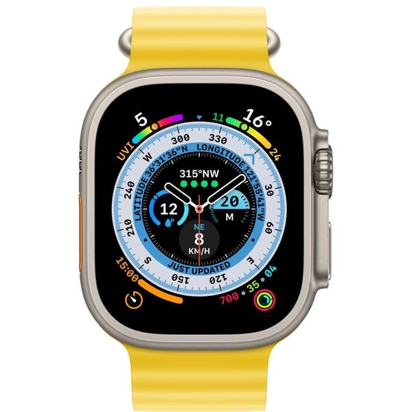 "Buy Online  Apple Watch Ultra GPS + Cellular 49mm Titanium Case with Yellow Ocean Band Watches"