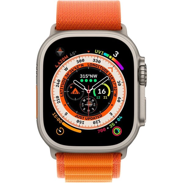 "Buy Online  Apple Watch Ultra GPS + Cellular 49mm Titanium Case with Orange Alpine Loop -Small Watches"