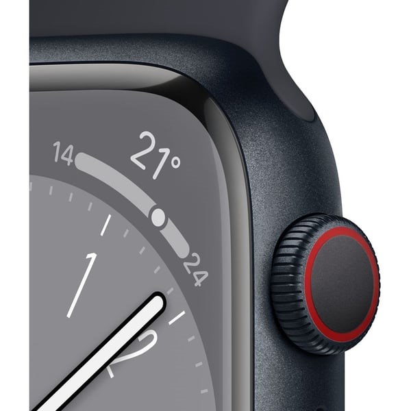 "Buy Online  Apple Watch Series 8 GPS + Cellular 45mm Midnight Aluminium Case with Midnight Sport Band - Regular Watches"
