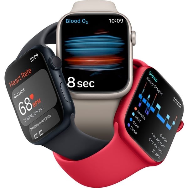 "Buy Online  Apple Watch Series 8 GPS 41mm Starlight Aluminium Case with Starlight Sport Band - Regular Watches"