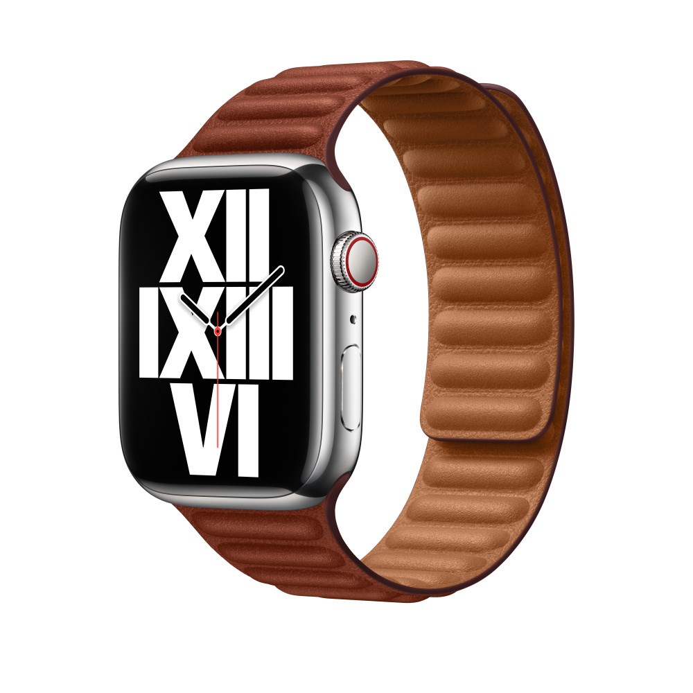 "Buy Online  Apple 45mm Umber Leather Link-S/M Watches"