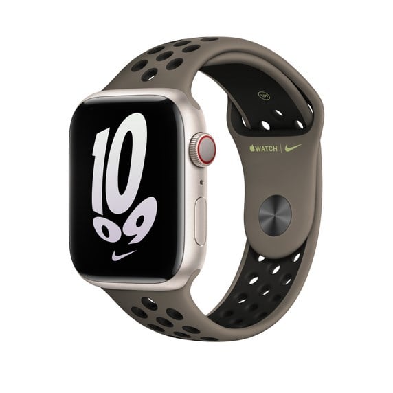 "Buy Online  Apple 45mm Olive Grey/Black Nike Sport Band MPH73ZEA Watches"