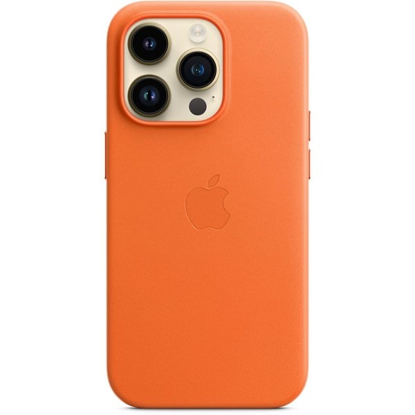 "Buy Online  iPhone 14 Plus Leather Case with MagSafe - Orange MPPF3ZEA Mobile Accessories"