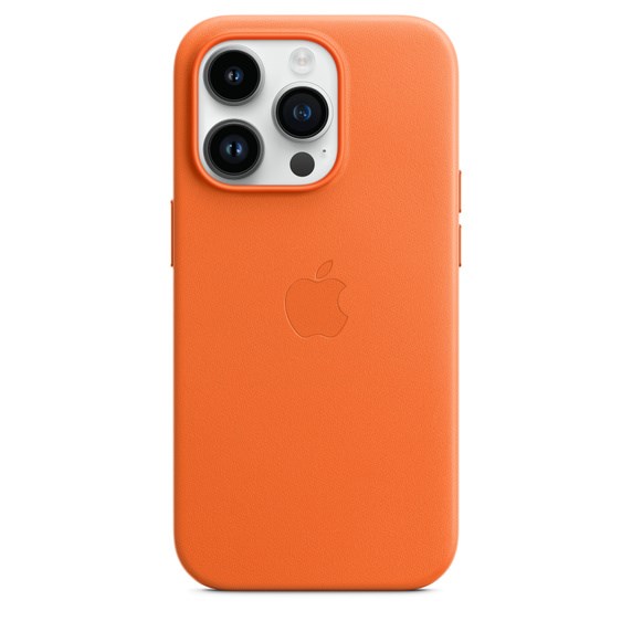"Buy Online  Apple iPhone 14 Pro Leather Case with MagSafe - Orange MPPL3ZEA Mobile Accessories"