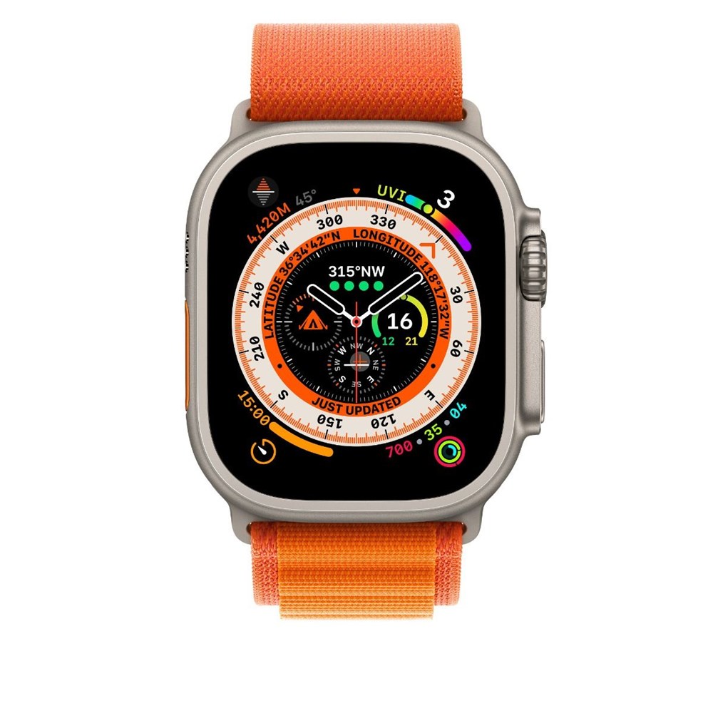 "Buy Online  Apple 49mm Orange Alpine Loop - Medium Watches"