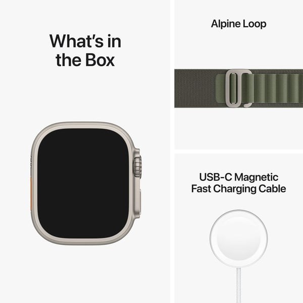 "Buy Online  Apple Watch Ultra GPS + Cellular 49mm Titanium Case with Green Alpine Loop -Medium Watches"