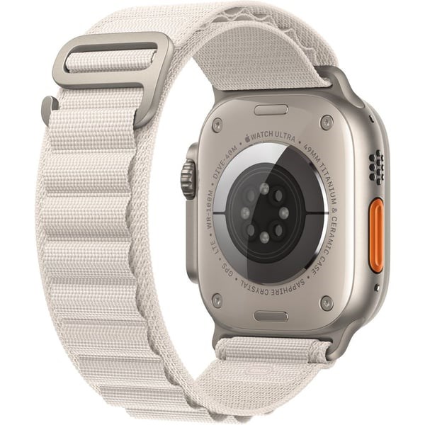 "Buy Online  Apple Watch Ultra GPS + Cellular 49mm Titanium Case with Starlight Alpine Loop - Medium Watches"