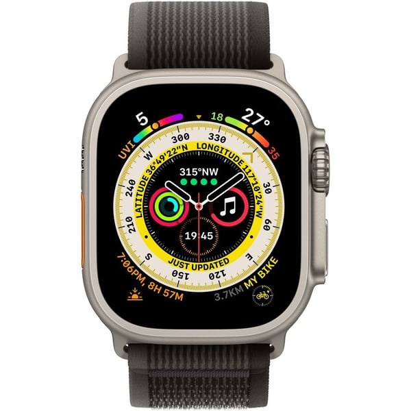 "Buy Online  Apple Watch Ultra GPS + Cellular 49mm Titanium Case with Black/Gray Trail Loop -M/L Watches"