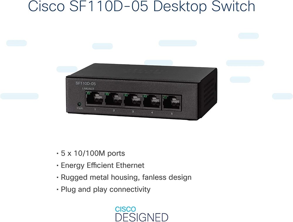 "Buy Online  Cisco SF110D-05 5-Port 10/100 Desktop Switch Networking"