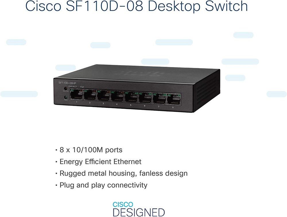 "Buy Online  Cisco SF110D-08 8-Port 10/100 Desktop Switch Networking"