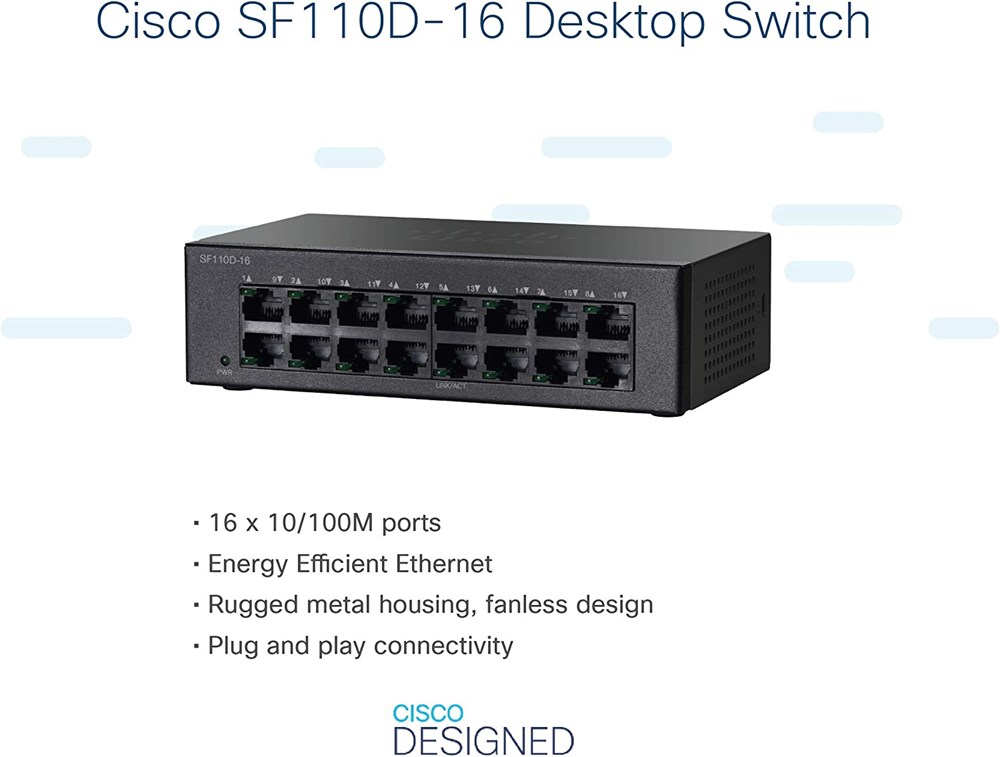 "Buy Online  Cisco SF110D-16 16-Port 10/100 Desktop Switch Networking"
