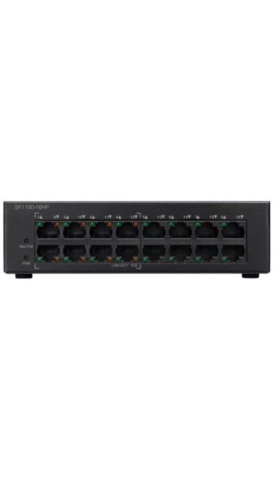 "Buy Online  Cisco SF110D16HP Unmanaged Switch | 16 Ports 10/100 | PoE | Limited Lifetime Protection (SF110D16HPUK) Networking"