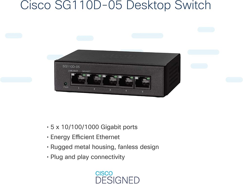 "Buy Online  Cisco SG110D-05 5-Port Gigabit Desktop Switch Networking"