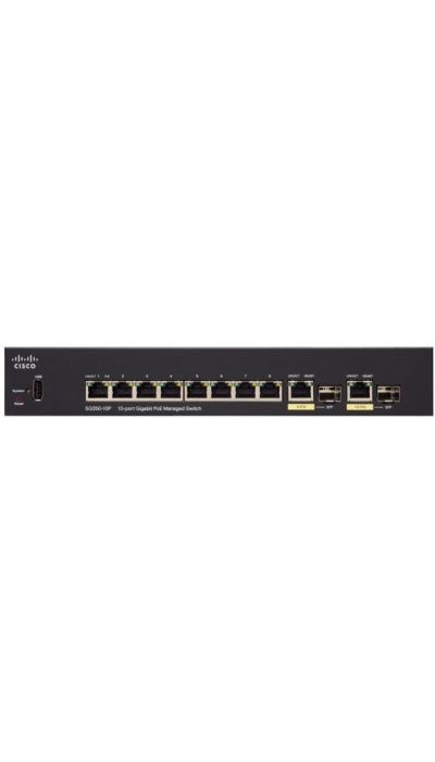 "Buy Online  Cisco SG35010P Managed Switch | 10 Gigabit Ethernet (GbE) Ports | 8 Gigabit Ethernet RJ45 Ports | 2 Gigabit Ethernet Combo SFP | 62W PoE | Limited Lifetime Protection (SG35010PK9UK) Networking"