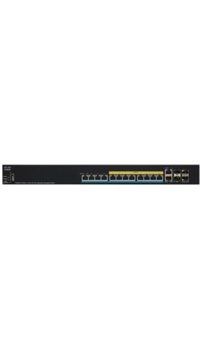 "Buy Online  Cisco SG350X12PMV Stackable Managed Switch | 12 Ports 5G Multigigabit | 2 X 10G Combo + 2 X SFP+ | 375W PoE | Limited Lifetime Protection (SG350X12PMVK9UK) Networking"