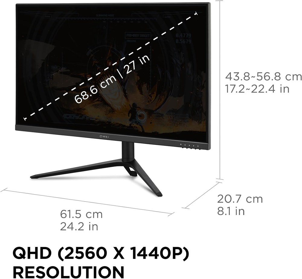 "Buy Online  VIEWSONIC VX2728-2K 27 Inch IPS QHD Monitor| 165Hz| 1ms| 2x HDMI| 1x DP| Tilt Display"