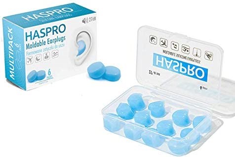 "Buy Online  HASPRO [6-Pair Pack] Soft Silicone Earplugs for Sleeping I Swimming & Bathing I Anti-Snoring I Noise Cancelling Reusable Earplugs- Adults & Children (Blue) Hearing Protection"