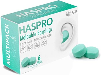 HASPRO [6-Pair Pack] Soft Silicone Earplugs for Sleeping I Swimming & Bathing I Anti-Snoring I Noise Cancelling Reusable Earplugs- Adults & Children (Mint)