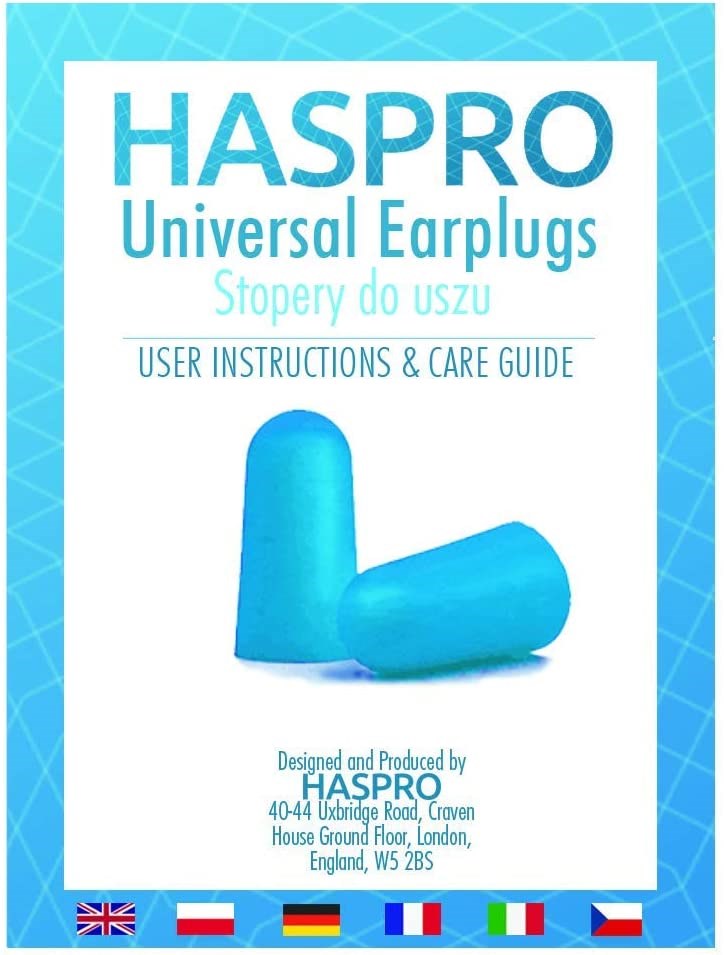 "Buy Online  HASPRO Ultra Soft Foam Earplugs I Best Earplugs for Noise Canceling I Snoring I Work I DIY I Noise Reduction SNR 38dB (Pack of 10 I Blue) Hearing Protection"