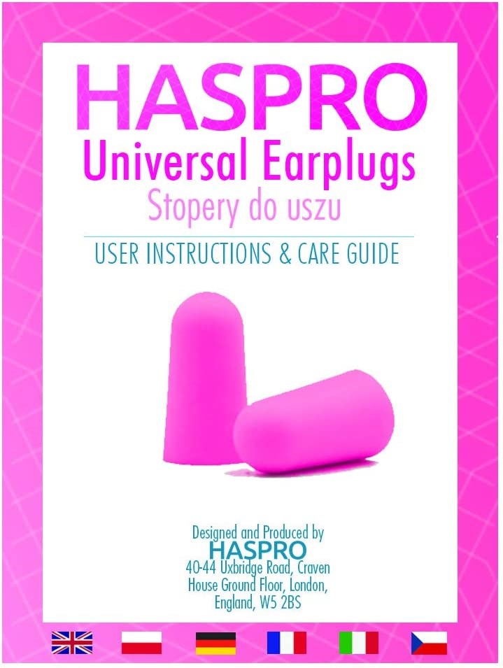 "Buy Online  HASPRO Ultra Soft Foam Earplugs I Best Earplugs for Noise Canceling I Snoring I Work I DIY I Noise Reduction SNR 38dB (Pack of 10 I Pink) Hearing Protection"