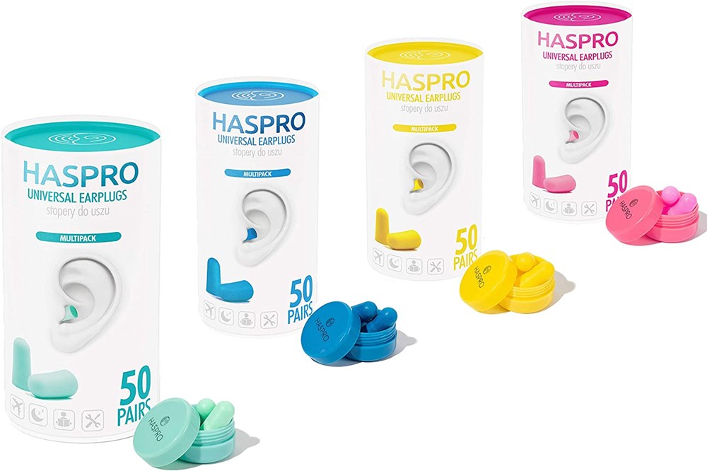 "Buy Online  HASPRO [50 PAIRS] Eco-Friendly Bulk Pack I Ultra Soft Foam Earplugs in GIGA Tube with Carry Case I Best Earplugs for Noise Canceling I Snoring I Work I DIY I Noise Reduction SNR 38dB (Mint) Hearing Protection"
