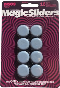 Magic Sliders 02516 - Self-Adhesive 1inch Round Furniture Sliding Discs (16 Pack) (Blue)