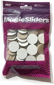 Magic Sliders 61993- Magic Felt 1inch Round Self Stick Furniture Pads (60 Pack) (Oatmeal)