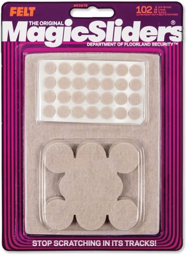 "Buy Online  Magic Sliders 63979-Heavy Duty Felt Assorted Round Self Stick Furniture Pads (102pack)(Oatmeal) Home Appliances"