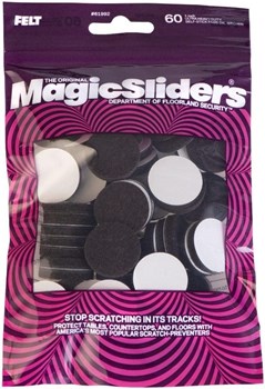 Magic Sliders 61992- Magic Felt 1inch Round Self Stick Furniture Pads (60 Pack) (Dark Brown)
