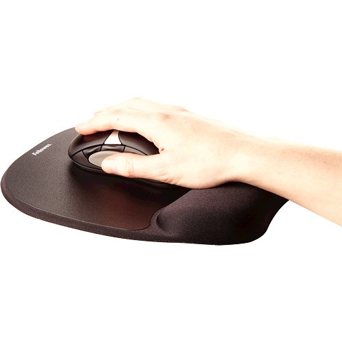 "Buy Online  Fellowes MEMORY FOAM  WRIST SUPPORT WITH MOUSE  PAD - Black Office Supplies"