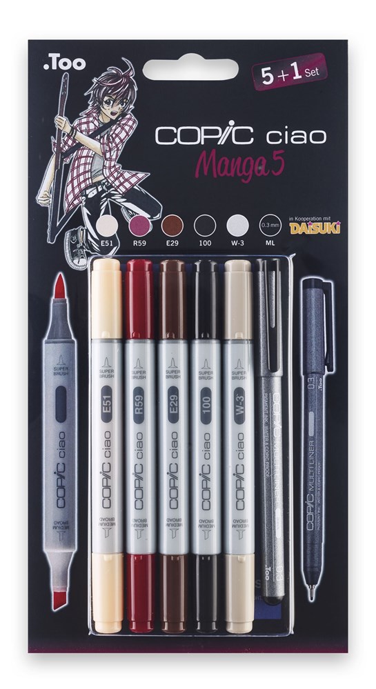 "Buy Online  COPIC ciao Set 5+1 Manga 5 Office Supplies"
