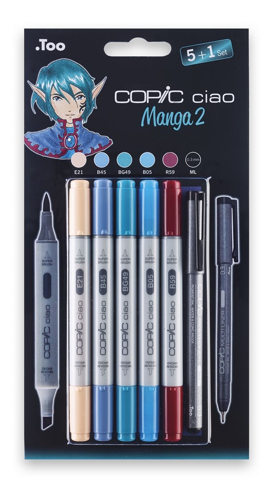"Buy Online  COPIC ciao Set 5+1 Manga 2 Office Supplies"