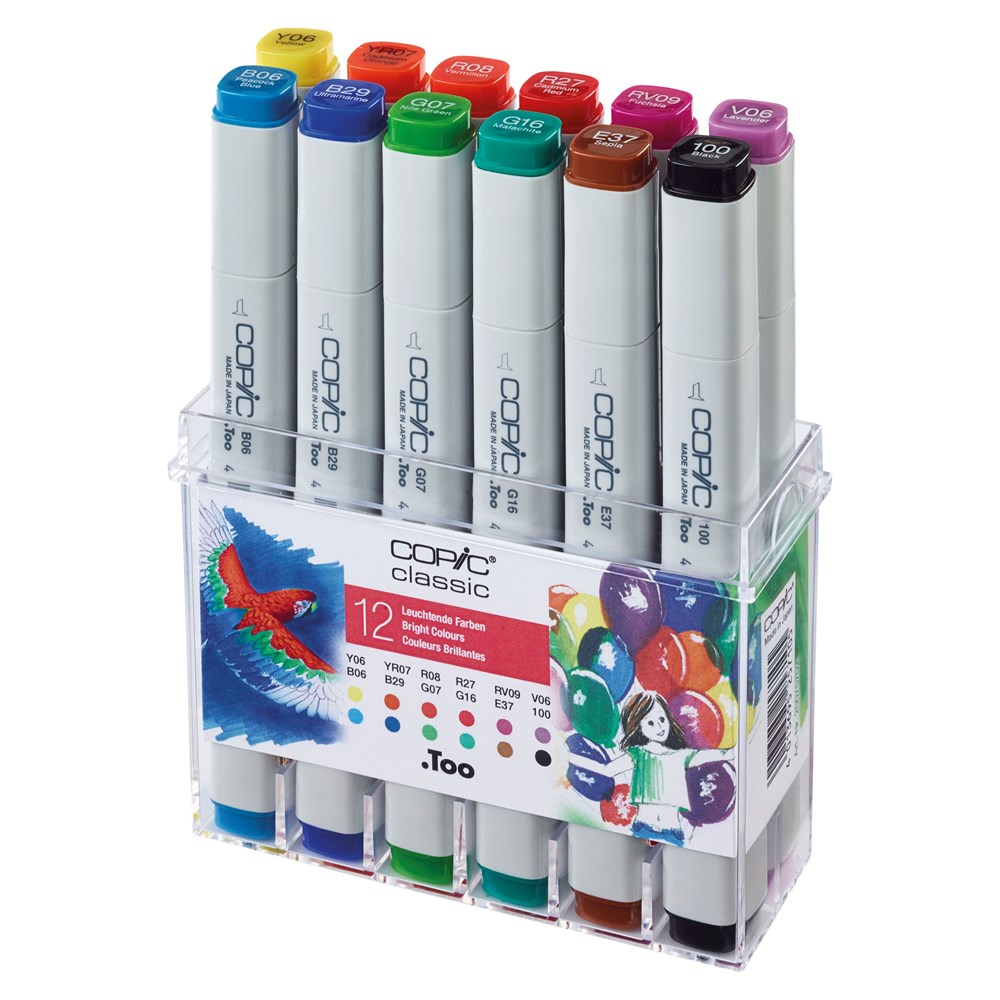 "Buy Online  Copic Marker 12pc   Bright Colors Office Supplies"