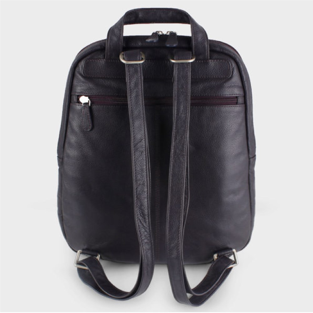 "Buy Online  Kibitzer Premium Leather Backpack - Purple Accessories"